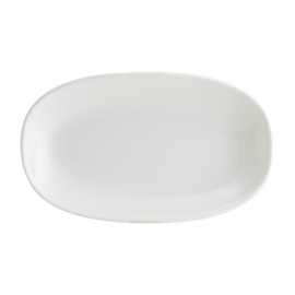 Platte ENVISIO IRIS WHITE Gourmet Porzellan weiß Randrillen oval | 190 mm x 110 mm Produktbild
