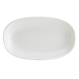 Platte ENVISIO IRIS WHITE Gourmet Porzellan weiß Randrillen oval | 240 mm x 170 mm Produktbild
