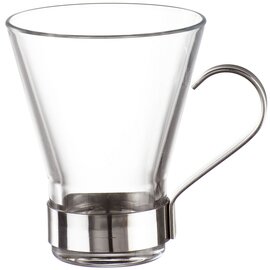 Kaffeetasse YPSILON 22 cl Glas mit Metallhalter  H 100 mm Produktbild
