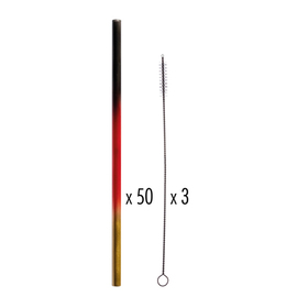 Glas-Trinkhalm WM L 230 mm | 50 Trinkhalme | 3 Reinigungsbürsten Produktbild