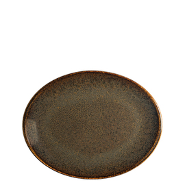 Platte ORE TIERRA Moove Porzellan braun oval | 250 mm x 190 mm Produktbild