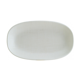 Platte IKAT WHITE Gourmet oval Porzellan 150 mm x 86 mm Produktbild
