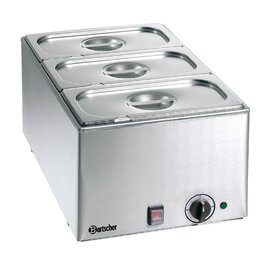 Wasserbad | Bain Marie Gastronorm  • 1200 Watt | 3 Behälter|Deckel GN 1/3 Produktbild