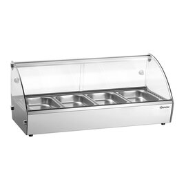 Heiße Aufsatzvitrine R4 4 x GN 1/3 500 Watt 230 Volt  L 775 mm  B 420 mm  H 335 mm Produktbild