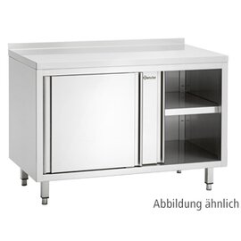 Arbeitsschrank 1400 mm  x 700 mm  H 850 mm mit Abkantung 3-seitig mit Schiebetüren | Aufkantung Produktbild