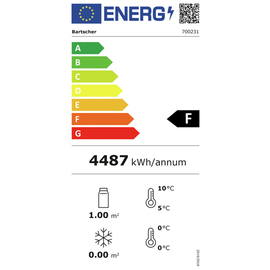 Wandkühlregal Rimi schwarz silber 220,0 ltr 230 Volt | 3 Borde Produktbild 1 L