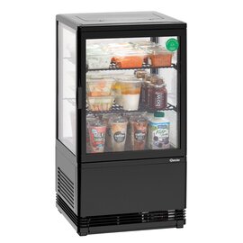 Mini-Kühlvitrine 58L-SW schwarz 58 ltr 230 Volt | 2 Borde Produktbild