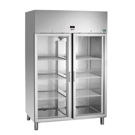 Glastürenkühlschrank 1400 GN210 | 922,0 ltr silber | Umluftkühlung Produktbild