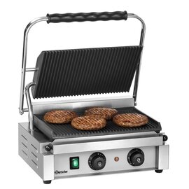 Kontaktgrill 1R | 230 Volt | Gusseisen emailliert • gerillt • gerillt Produktbild