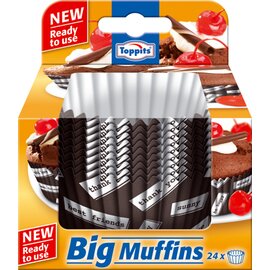 Einweg-Backformen Big Muffin, 24 Stück je Packung, extra stabile Förmchen - stehen von alleine, auch ohne Muffin-Blech, im trendigen Design bedruckt Produktbild