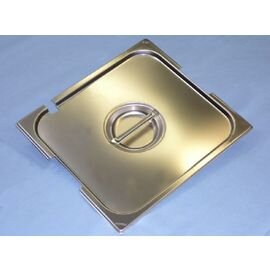 0132022HD Deckel für Gastronormbehälter BGN 2/3, mit Griffen und mit Löffelaussparung, Edelstahl rostfrei Produktbild