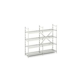 Standregal NORM 20 Aluminium 600 mm 300 mm  H 1800 mm 4 Rostauflage(n) Fachlast 200 kg Feldlast 600 kg Produktbild