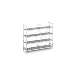 Standregal NORM 12 Kunststoff Aluminium 600 mm 500 mm  H 1800 mm 4 Rostauflage(n) Fachlast 150 kg Feldlast 600 kg Produktbild