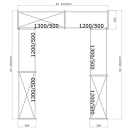 Standregal NORM 20 U-Form | 2475 mm | 2962 mm x 500 mm H 1800 mm Produktbild