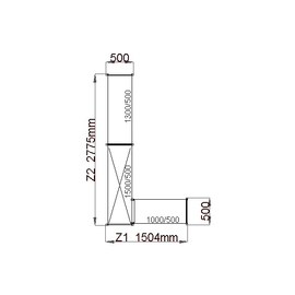 Standregal NORM 12 LS-Form L 1504 mm L 2275 mm Produktbild