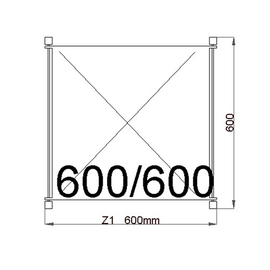 Standregal NORM 20 mit 3 geschlossene Auflage(n) L 600 mm x 600 mm H 1200 mm Produktbild 1 S