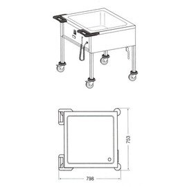 Bestecktauchwagen BTH/60-60 Edelstahl bis 70°C beheizbar | 230 Volt 2000 Watt Produktbild