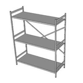 Standregal NORM 5 | 1500 mm 600 mm H 1800 mm | 3 geschlossene Auflage(n) Fachlast 150 kg Feldlast 600 kg Produktbild