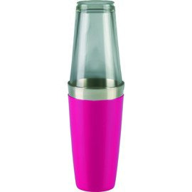 Boston Cocktail-Shaker mit griffigem Vinylüberzug, pink, ohne Mixingglas, 830 ml, Ø oberer Rand 90mm, Höhe 180 mm Produktbild