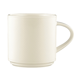 Milchkaffeetasse 250 ml DIAMANT cremeweiß Porzellan mit Relief Produktbild