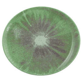 Platzteller BATIK MATCHA oval 340 mm x 301 mm | Porzellan grün Produktbild