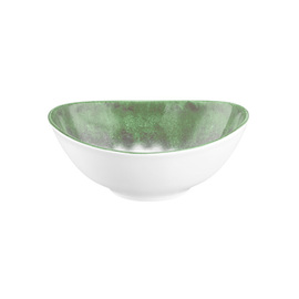 Schale BATIK MATCHA 180 ml oval Porzellan grün H 45 mm Produktbild