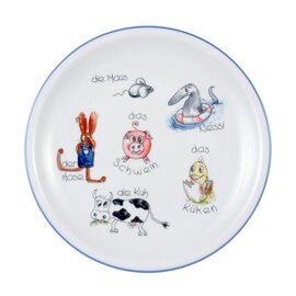 Frühstücksteller Compact Porzellan mehrfarbig | Dekor "Tierwelt"  Ø 200 mm Produktbild