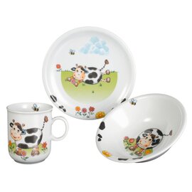 Kindersatz Compact Porzellan mehrfarbig | Dekor "Kühe" Becher | Teller | Schüssel  Ø 200 mm Produktbild