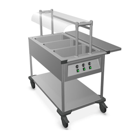 Speisenausgabewagen SAW 3 | Bord rechts | Hustenschutz links Produktbild