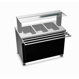 Warmbuffet BASIC LINE W-3 | graphitschwarz 400 Volt mit Beleuchtung | passend für 3 x GN 1/1 Produktbild