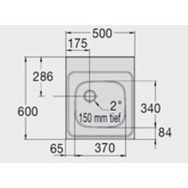 Spültischabdeckung | Ausgussbecken AB 5x6 1 Becken | 370 x 340 x 150 mm L 500 mm B 600 mm Produktbild 1 S