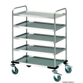 Servierwagen SW 8 x 5-5 | 5 Borde L 900 mm B 600 mm H 1290 mm | 4 Lenkrollen luftidentisch Produktbild