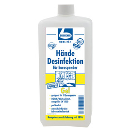 Händedesinfektionsgel | 1 Liter Flasche | passend für Eurospender Produktbild
