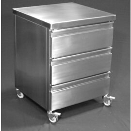 Arbeitsschrank 425 mm  x 600 mm  H 775 mm mit Abkantung allseitig mit 3 Schubladen Produktbild