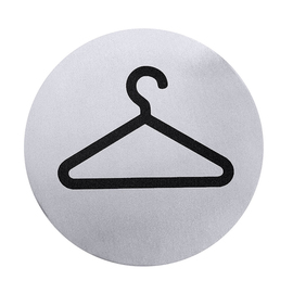 Hinweis-Türsymbol • Garderobensymbol • Edelstahl rund Ø 75 mm Produktbild 0 L