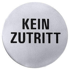 Hinweis-Türsymbol • KEIN ZUTRITT • Edelstahl rund Ø 75 mm Produktbild