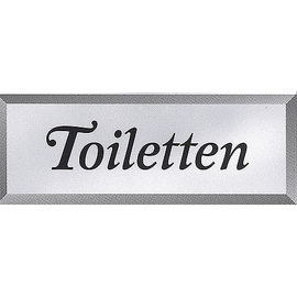Schild Aufhängung • Richtungspfeil • Toiletten rechteckig 240 mm x 180 mm Produktbild