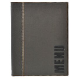 Speisekartenmappe DIN A4 schwarz mit Aufdruck MENU  L 340 mm  B 240 mm mit Produktbild