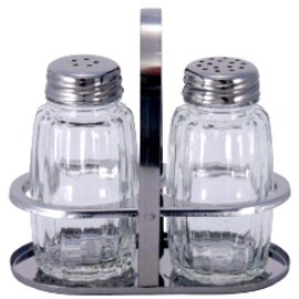 Menage • Salz | Pfeffer Glas Edelstahl H 105 mm Produktbild