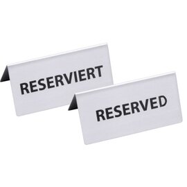 Reserviert-Schild • Reserved • Edelstahl L 120 mm H 55 mm Produktbild