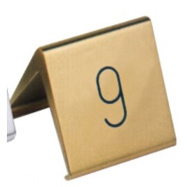 Tischnummernschild • Zahl zwischen 1 und 999 • Aluminium goldfarben L 50 mm H 50 mm Produktbild