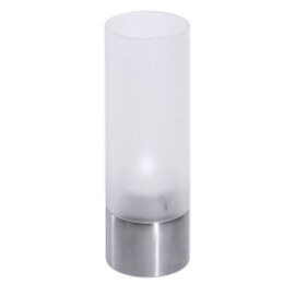 Kerzenhalter | Windlicht 1-flammig Glas Edelstahl matt satiniert  Ø 50 mm  H 155 mm Produktbild