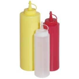 Kunststoff Quetschflasche Wuerze Verteiler Ketchup Senf reinweiss 18 Unzen L6 W1 