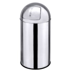 PUSH-Abfallbehälter 40 ltr Edelstahl hochglänzend Pushdeckel Ø 350 mm  H 750 mm Produktbild