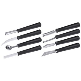 Schnitzmesser-Set 8-teilig mit Rolltasche Klingenlänge 5 cm  L 14 cm Produktbild