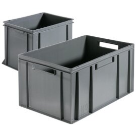 Transportbehälter | Lagerbehälter  • grau | 600 mm  x 400 mm  H 215 mm Produktbild
