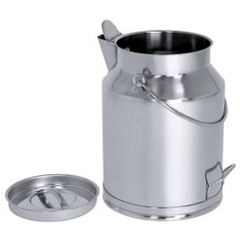 Transportkanne mit Deckel mit Ausguss Edelstahl 10 ltr  Ø 220 mm  H 350 mm | Bodenreifen Produktbild