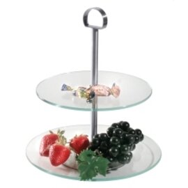 Glas-Etagere Edelstahl Glas | 2 Ablageflächen  H 290 mm Produktbild