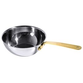 Mini Wok MINIKOCHGESCHIRR  • Edelstahl 1,2 mm 330 ml  Ø 110 mm  H 52 mm | Messingstiel Produktbild