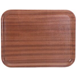 Kantinentablett Holz mahagonibraun melaminbeschichtet | rechteckig 460 mm  x 350 mm  | rutschfest Produktbild